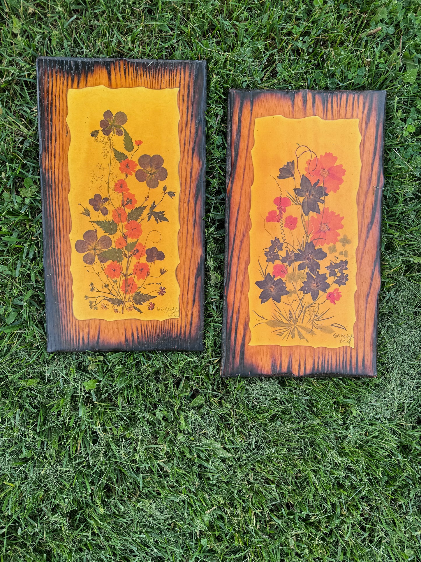 Orange Floral Pair