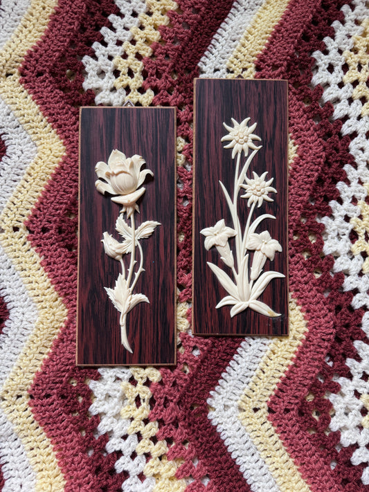 Set of Wood Flowers