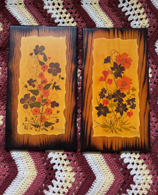 Orange Floral Pair