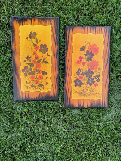 Orange Floral Pair